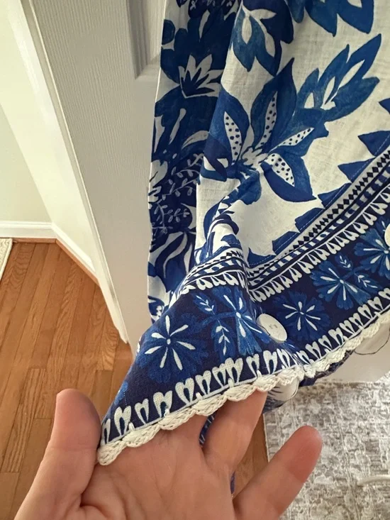 FARM Rio Blue and White Floral Maxi Dress - Picture 5 of 6